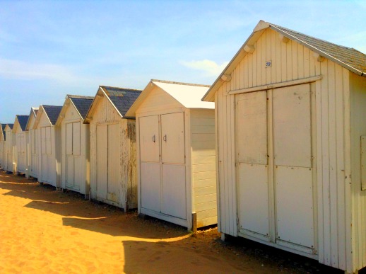 Beach huts in Normandy, France